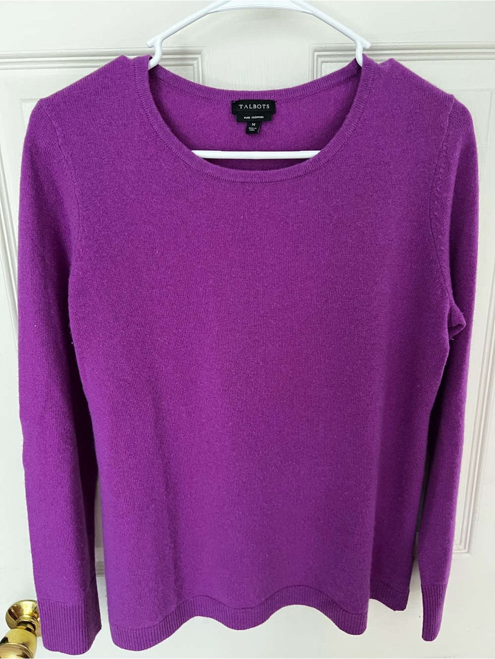 Talbots Pure Cashmere Sweater Purple Classic Chic Size Medium